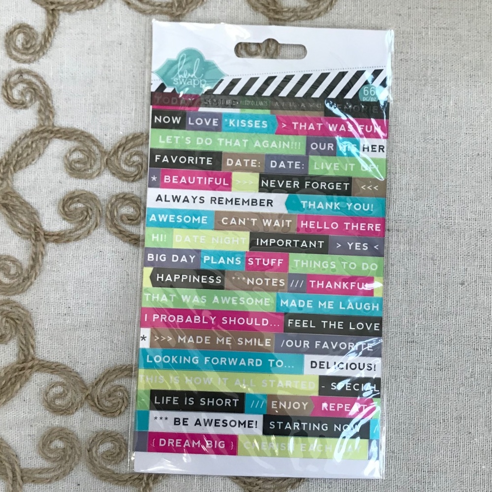 Scrapbooking Heidi Swapp Stickers Memory Planner Lined Phrases Colored